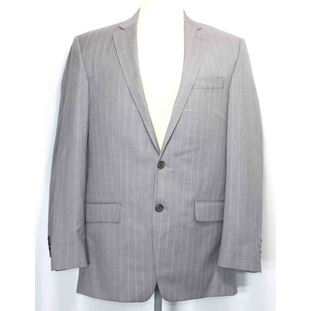 Polo‎ Ralph Lauren Blue Label Gray Pinstripe Blazer Jacket Mens Size 42L
